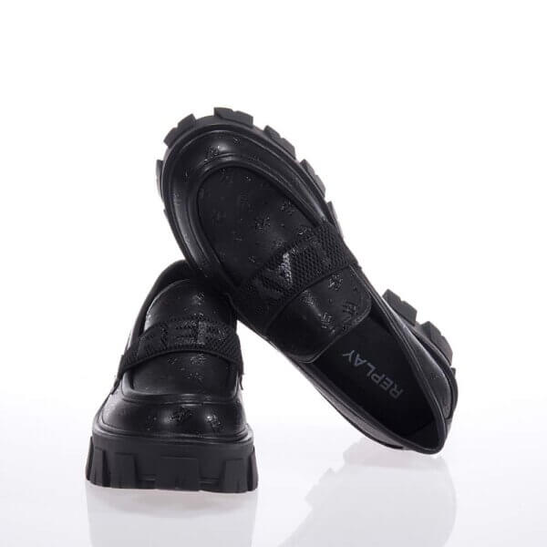 REPLAY CABLE RY RL790009S BLACK LOAFERS