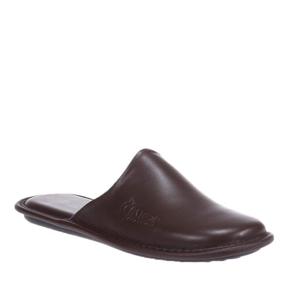 CASTOR 4005 BLACK LEATHER SLIPPERS