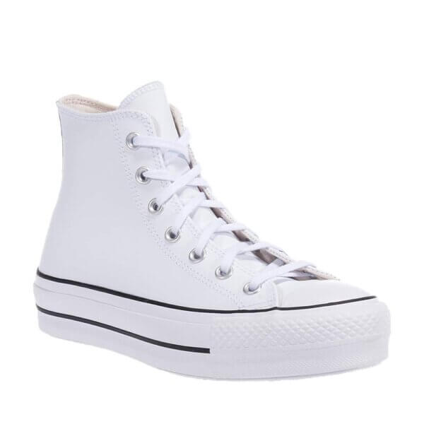 CONVERSE ALL STAR LIFT 561676C WHITE LEATHER BOOTS