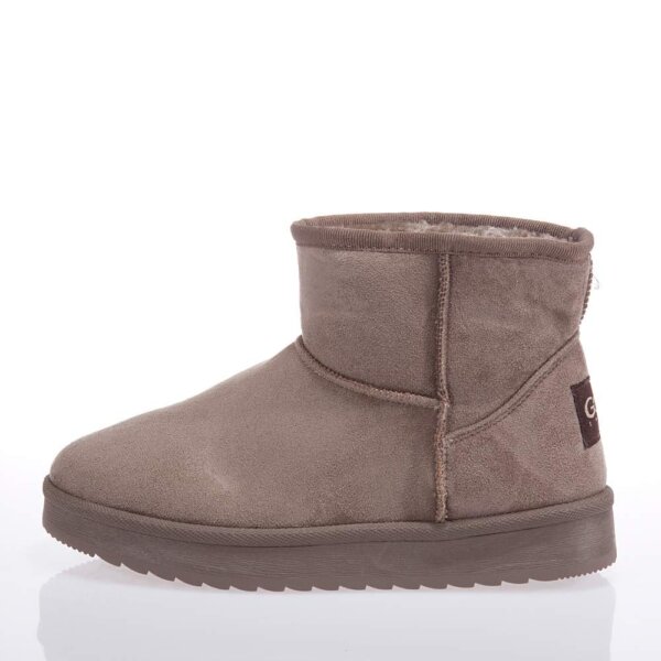 GOGO SHOES HZ2000-83 BEIGE BOOTS WITH FUR