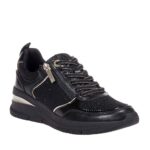 TAMARIS VEGAN ΓΥΝΑΙΚΕΙΑ ΜΑΥΡΑ-ΧΡΥΣΑ SNEAKERS