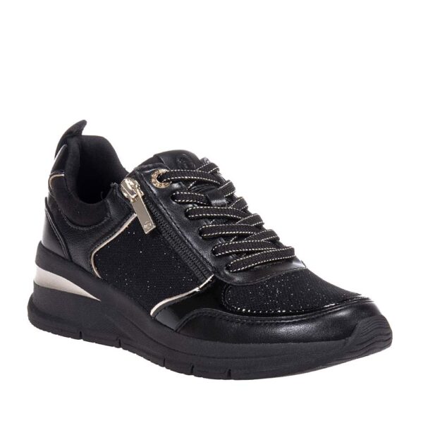 TAMARIS VEGAN ΓΥΝΑΙΚΕΙΑ ΜΑΥΡΑ-ΧΡΥΣΑ SNEAKERS