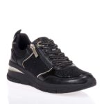 TAMARIS VEGAN ΓΥΝΑΙΚΕΙΑ ΜΑΥΡΑ-ΧΡΥΣΑ SNEAKERS