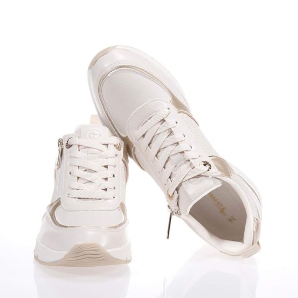TAMARIS VEGAN ΓΥΝΑΙΚΕΙΑ ΕΚΡΟΥ-ΧΡΥΣΑ SNEAKERS