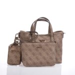 GUESS LATONA MINI ΓΥΝΑΙΚΕΙΑ ΤΣΑΝΤΑ ΧΕΙΡΟΣ ΜΠΕΖ