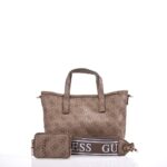 GUESS LATONA MINI ΓΥΝΑΙΚΕΙΑ ΤΣΑΝΤΑ ΧΕΙΡΟΣ ΜΠΕΖ