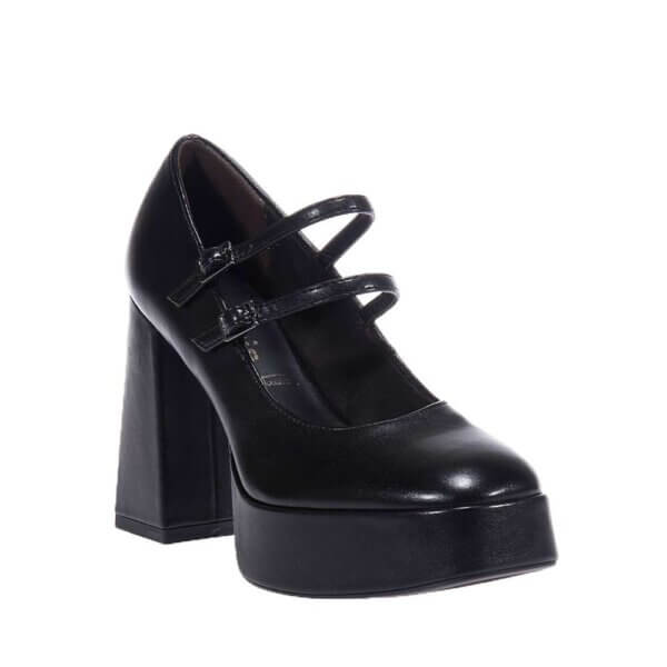 TAMARIS 22405-42 BLACK HEELS WITH DOUBLE BARRETTE