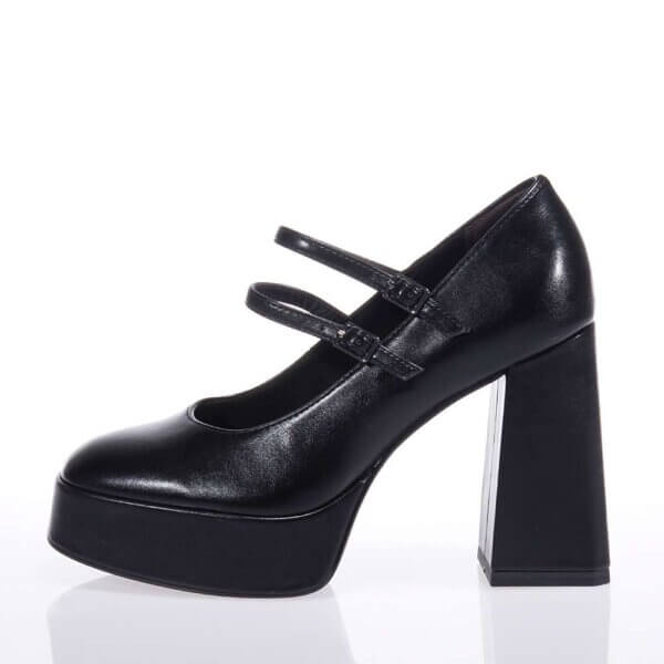 TAMARIS 22405-42 BLACK HEELS WITH DOUBLE BARRETTE