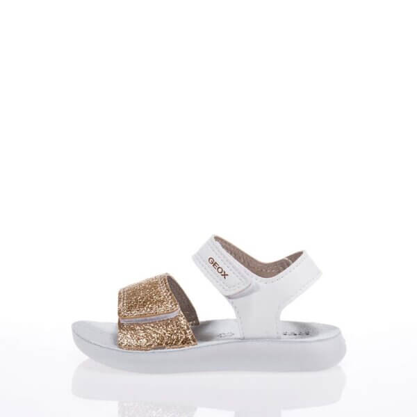 GEOX B455TB SANDALS WITH VELCRO WHITE-GOLD