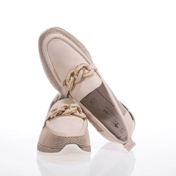 TAMARIS 24711-42 BEIGE LEATHER LOAFERS