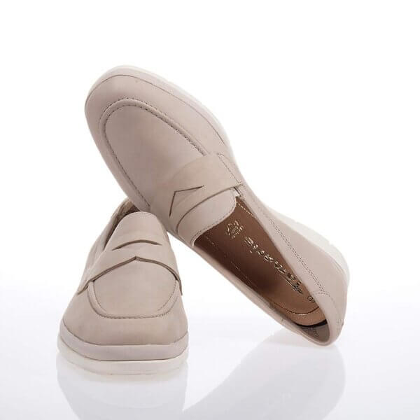 TAMARIS 24720-42 BEIGE LEATHER LOAFERS