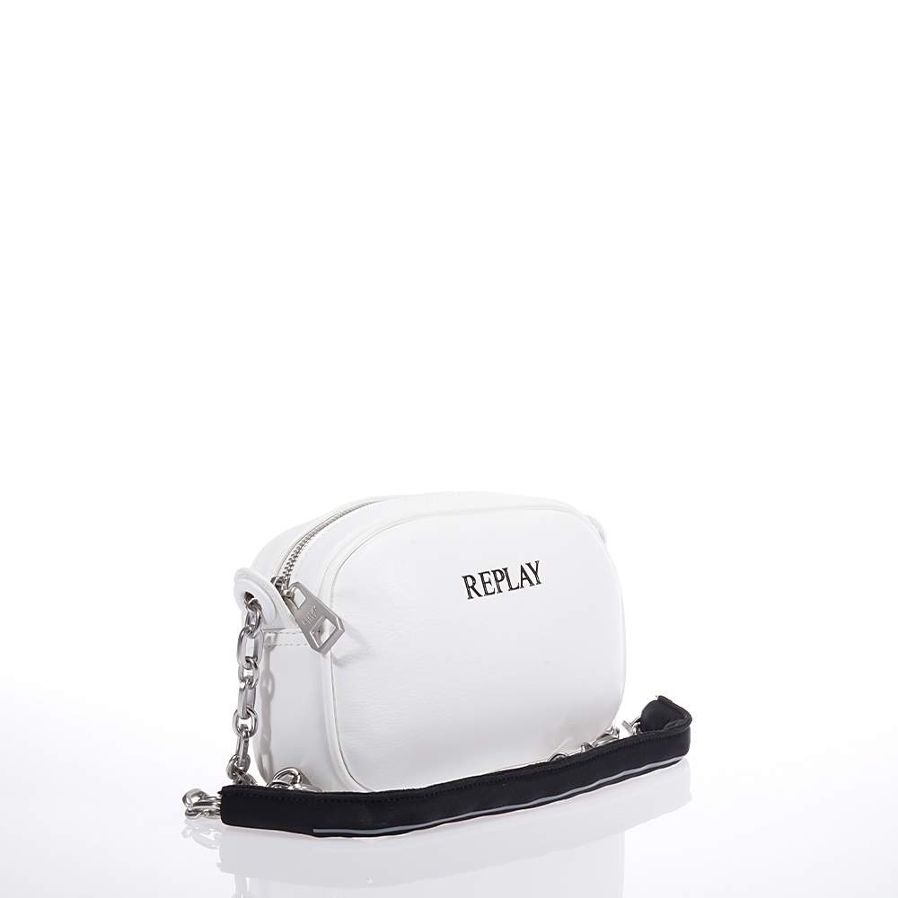 REPLAY FW3574 000 A0419B 001 CROSSBODY BAG WHITE Topshoes.gr