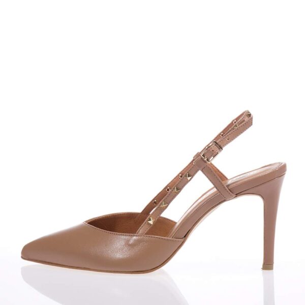 TOUTOUNIS 51893 CAMEL LEATHER HEELS