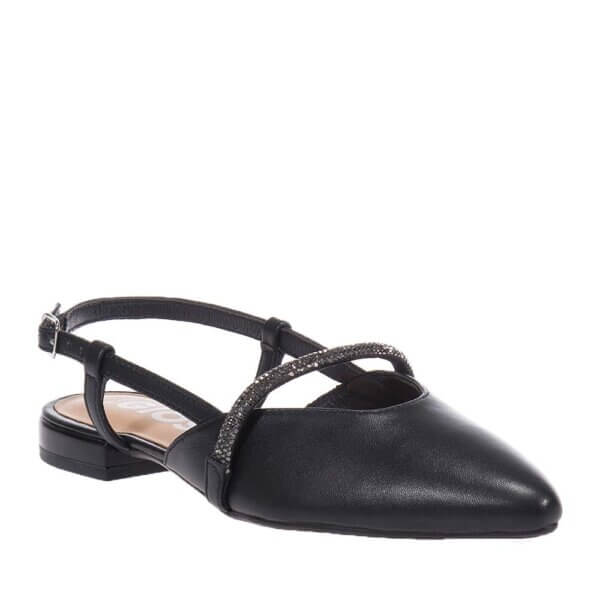 GIOSEPPO GODRANO 72147 BLACK LEATHER BALLERINA SHOES