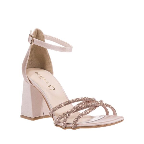 BEATRIS B1740 NUDE SANDALS WITH STRASS