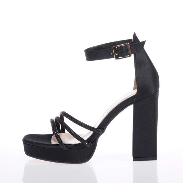 BEATRIS B4020 BLACK SANDALS WITH STRASS