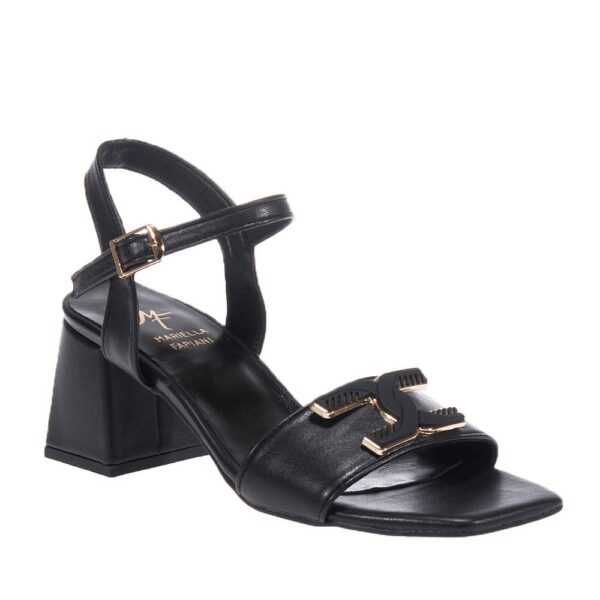 MARIELLA FABIANI 2492-5 BLACK LEATHER SANDALS