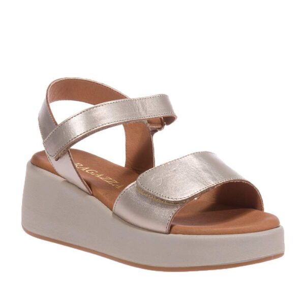 RAGAZZA 01129 SAND LEATHER SANDALS WITH VELCRO