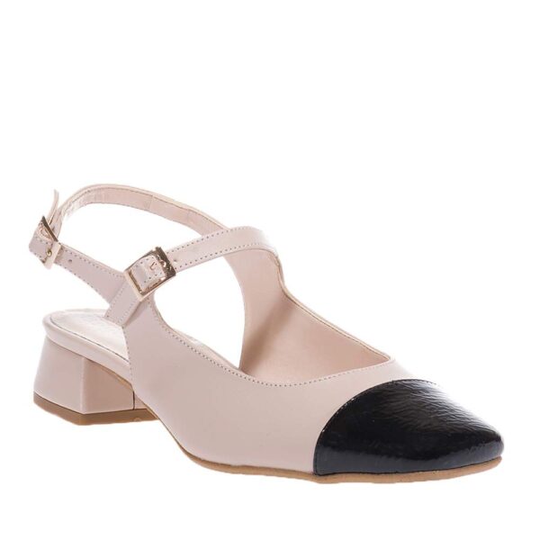 BEATRIS B380 NUDE-BLACK SLINGBACK HEELS