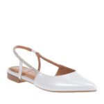 TOUTOUNIS 190600 WHITE PEARL LEATHER BALLERINAS