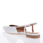 TOUTOUNIS 190600 WHITE PEARL LEATHER BALLERINAS