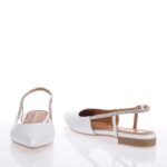 TOUTOUNIS 190600 WHITE PEARL LEATHER BALLERINAS