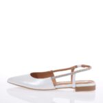 TOUTOUNIS 190600 WHITE PEARL LEATHER BALLERINAS