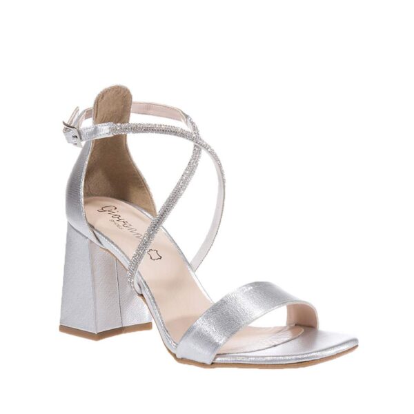 BEATRIS B1680 SILVER SANDALS WITH STRASS