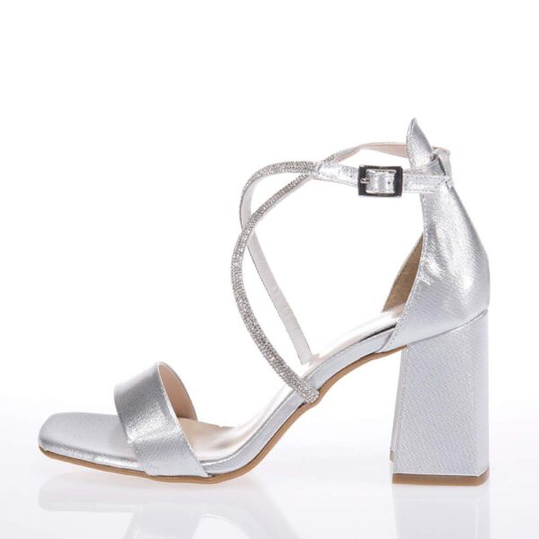 BEATRIS B1680 SILVER SANDALS WITH STRASS