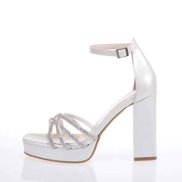 BEATRIS B4080 BEIGE PEARL SANDALS WITH STRASS