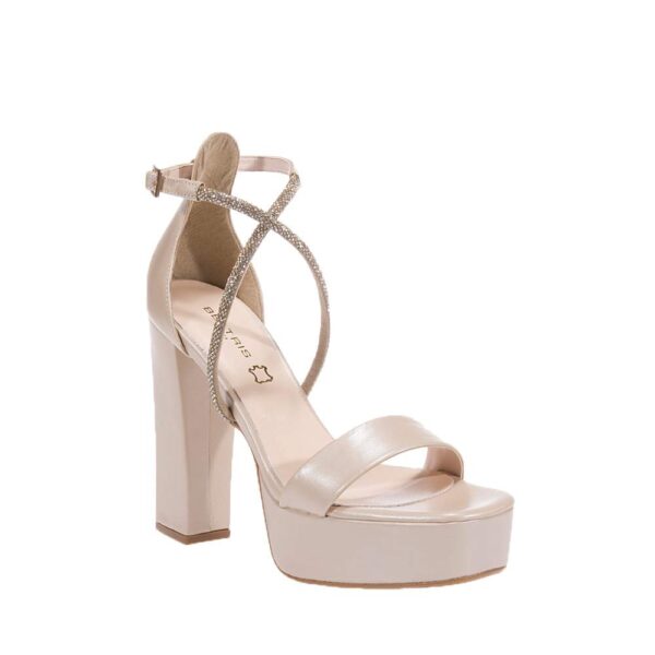 BEATRIS B4646 BEIGE PEARL SANDALS WITH STRASS