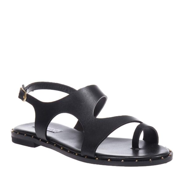 SOFIA MANTA SM257 BLACK LEATHER SANDALS