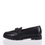 TAMARIS ΓΥΝΑΙΚΕΙΑ ΜΑΥΡΑ LOAFERS ΔΕΡΜΑΤΙΝΑ