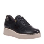 TAMARIS ΓΥΝΑΙΚΕΙΑ SNEAKERS ΔΕΡΜΑΤΙΝΑ ΜΑΥΡΑ