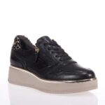 TAMARIS ΓΥΝΑΙΚΕΙΑ SNEAKERS ΔΕΡΜΑΤΙΝΑ ΜΑΥΡΑ