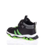 BULL BOYS ΠΑΙΔΙΚΑ HIGH SNEAKERS ΜΕ ΦΩΤΑΚΙΑ ΜΑΥΡΑ