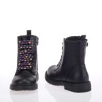 GEOX J ECLAIR ΠΑΙΔΙΚΑ ΜΠΟΤΑΚΙΑ ΜΑΥΡΑ