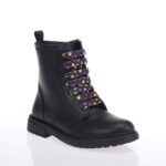 GEOX J ECLAIR ΠΑΙΔΙΚΑ ΜΠΟΤΑΚΙΑ ΜΑΥΡΑ