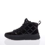 GEOX J LAQUINNY ΠΑΙΔΙΚΑ HIGH SNEAKERS ΜΑΥΡΑ