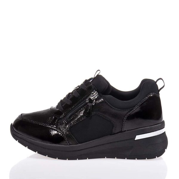 CAPRICE ΓΥΝΑΙΚΕΙΑ ΜΑΥΡΑ SNEAKERS ΔΕΡΜΑΤΙΝΑ