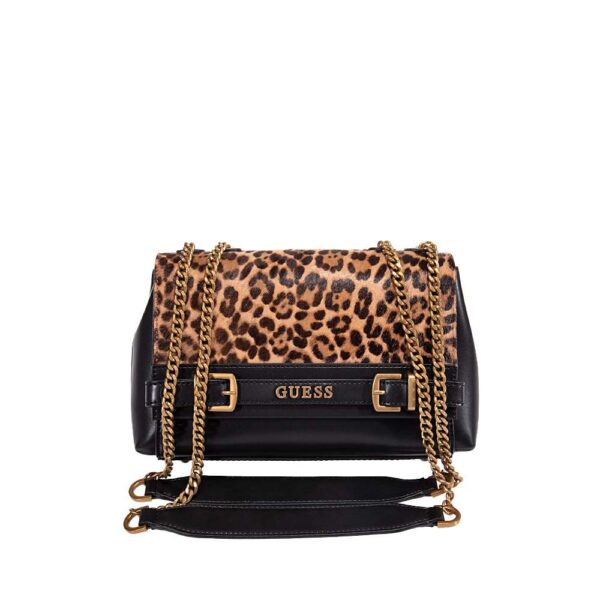 GUESS SESTRI ΓΥΝΑΙΚΕΙΑ CROSSBODY ΤΣΑΝΤΑ ΚΑΦΕ-ΜΑΥΡΟ