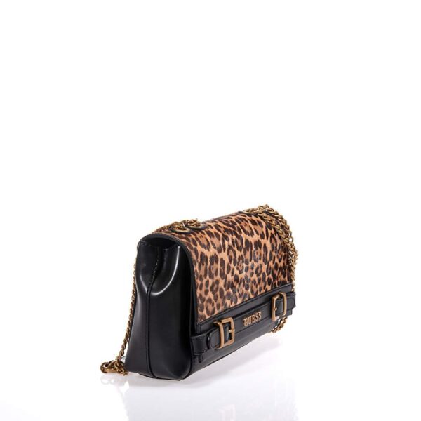 GUESS SESTRI ΓΥΝΑΙΚΕΙΑ CROSSBODY ΤΣΑΝΤΑ ΚΑΦΕ-ΜΑΥΡΟ