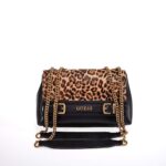 GUESS SESTRI ΓΥΝΑΙΚΕΙΑ CROSSBODY ΤΣΑΝΤΑ ΚΑΦΕ-ΜΑΥΡΟ
