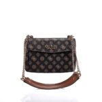 GUESS EVELUNE ΓΥΝΑΙΚΕΙΑ CROSSBODY ΤΣΑΝΤΑ ΚΑΦΕ