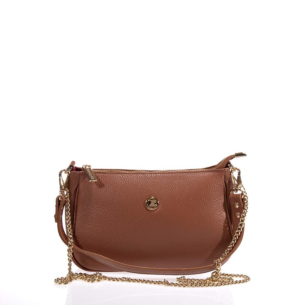 GUY LAROCHE WOMEN'S CAMEL LEATHER SHOULDER BAG