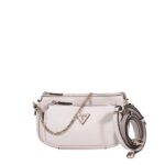 GUESS NOELLE ΓΥΝΑΙΚΕΙΑ ΤΣΑΝΤΑ DOUBLE POUCH ΕΚΡΟΥ
