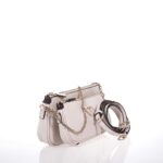 GUESS NOELLE ΓΥΝΑΙΚΕΙΑ ΤΣΑΝΤΑ DOUBLE POUCH ΕΚΡΟΥ