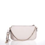 GUESS NOELLE ΓΥΝΑΙΚΕΙΑ ΤΣΑΝΤΑ DOUBLE POUCH ΕΚΡΟΥ