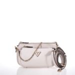 GUESS NOELLE ΓΥΝΑΙΚΕΙΑ ΤΣΑΝΤΑ DOUBLE POUCH ΕΚΡΟΥ