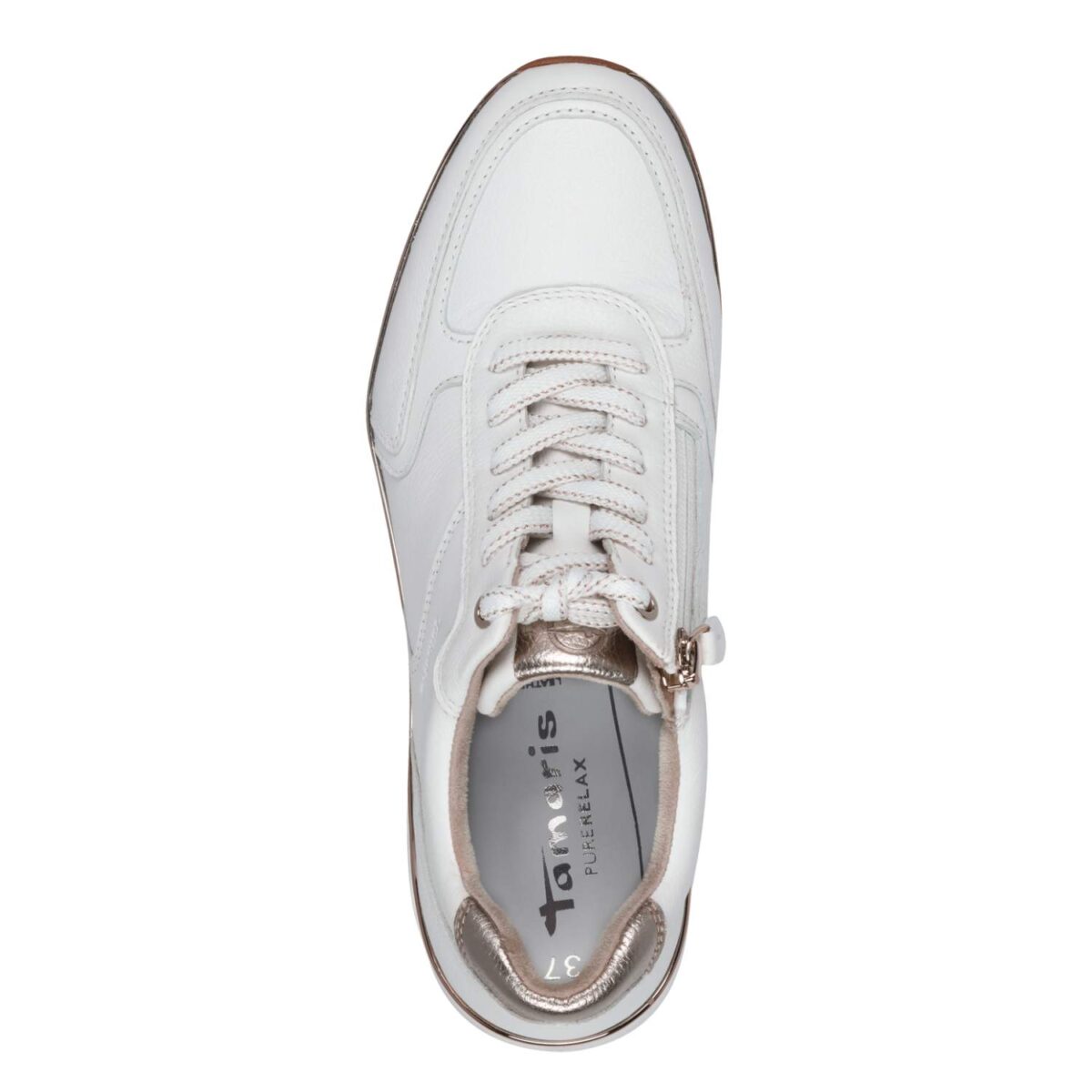 TAMARIS ΓΥΝΑΙΚΕΙΑ ΔΕΡΜΑΤΙΝΑ SNEAKERS ΛΕΥΚΑ